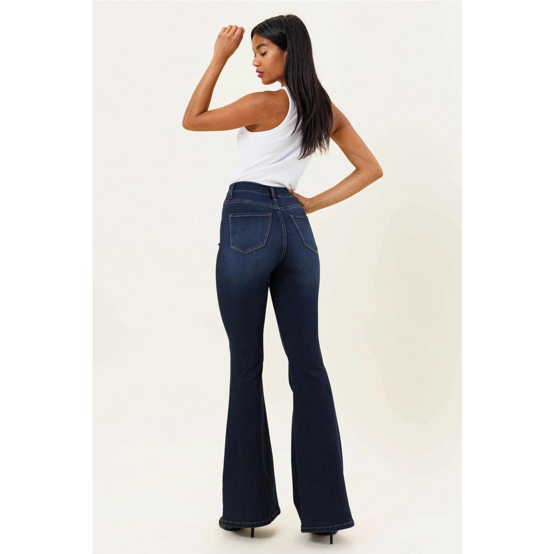 Cascading Denim Flare Jeans