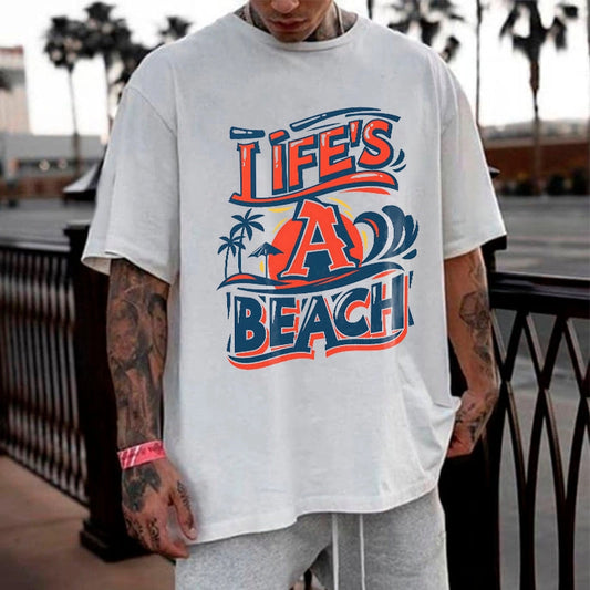 Life's a Beach Oversized Graphic Tee