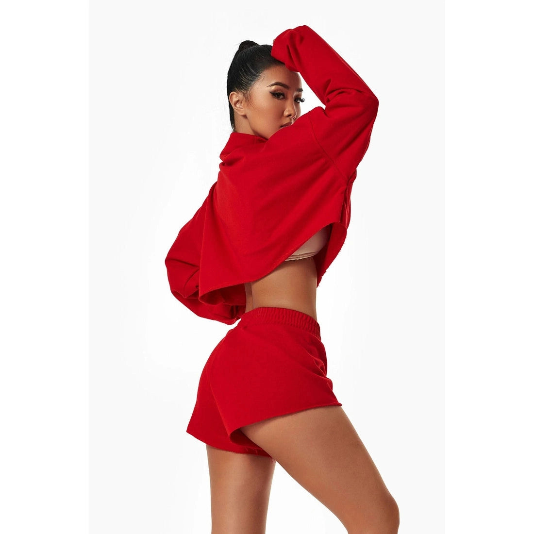 Relaxed Fit Cropped Pullover and Shorts