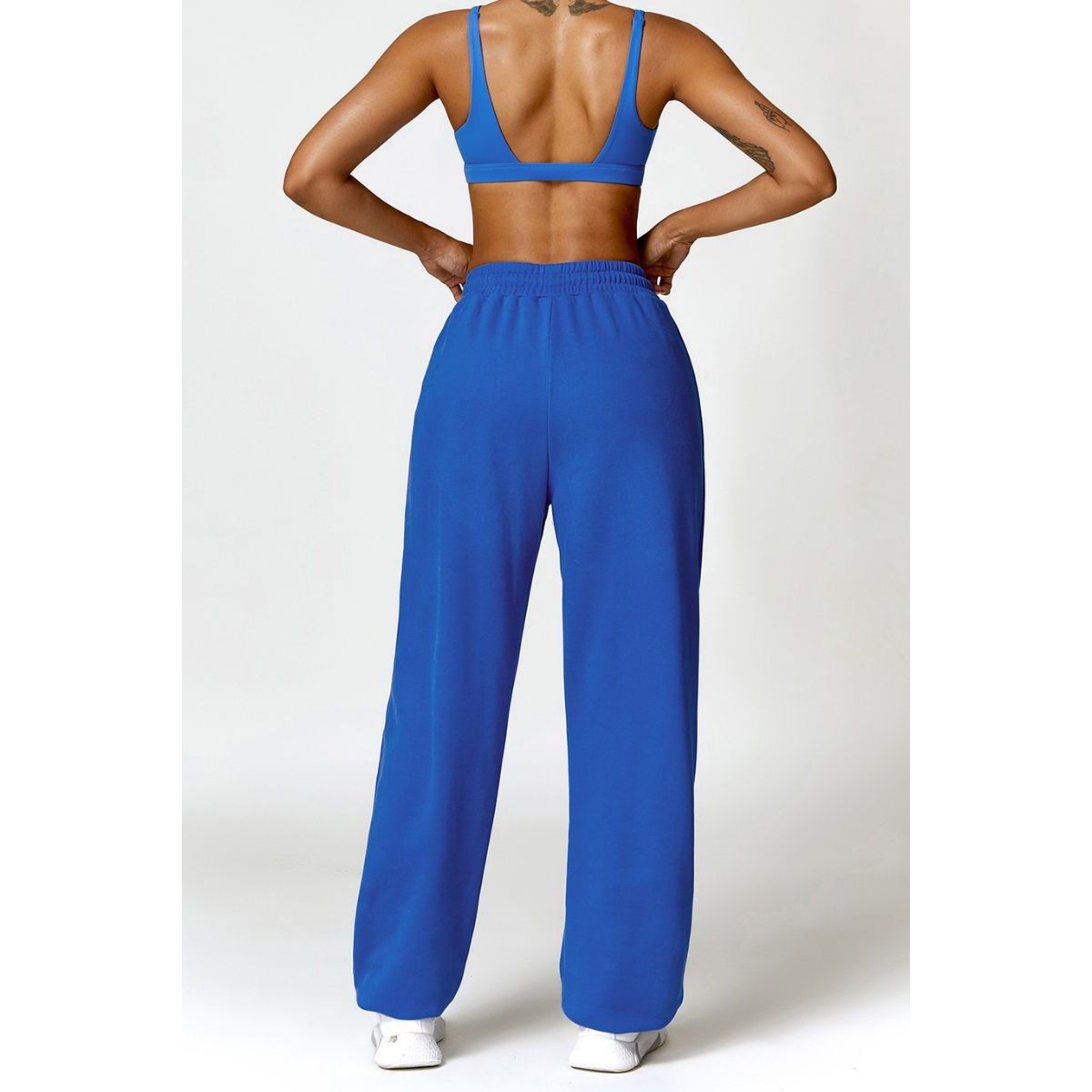 High-Waist Jogger-Style Pants and Sport Bra Set