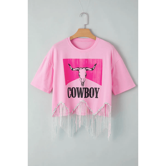 Pink Cowboy Fringe T-Shirt