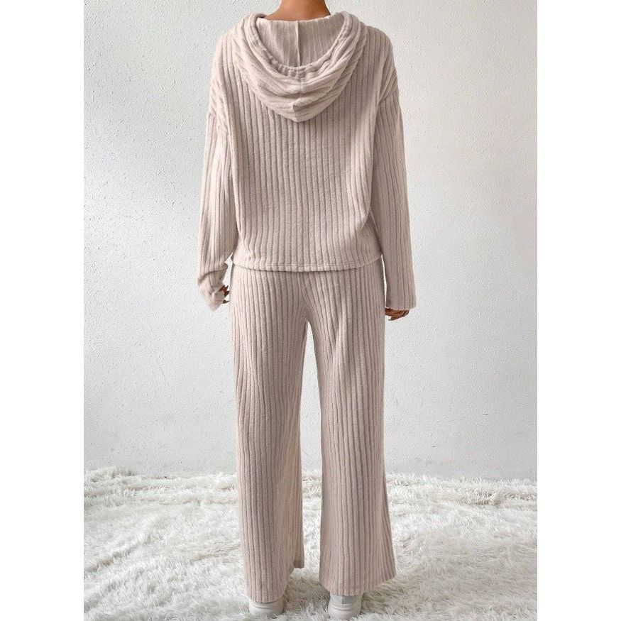 Luxe Ribbed Lounge Set with Hoodie