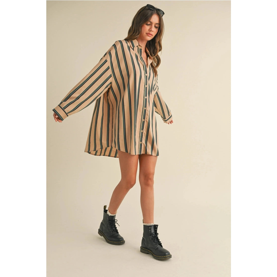 Effortless Stripe Shirt Dress