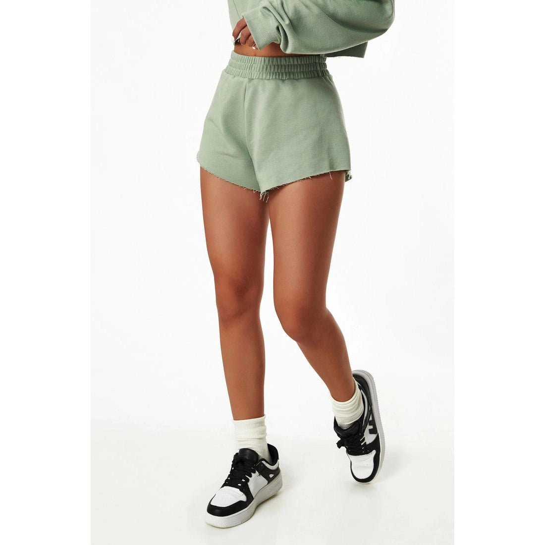 Relaxed Fit Cropped Pullover and Shorts