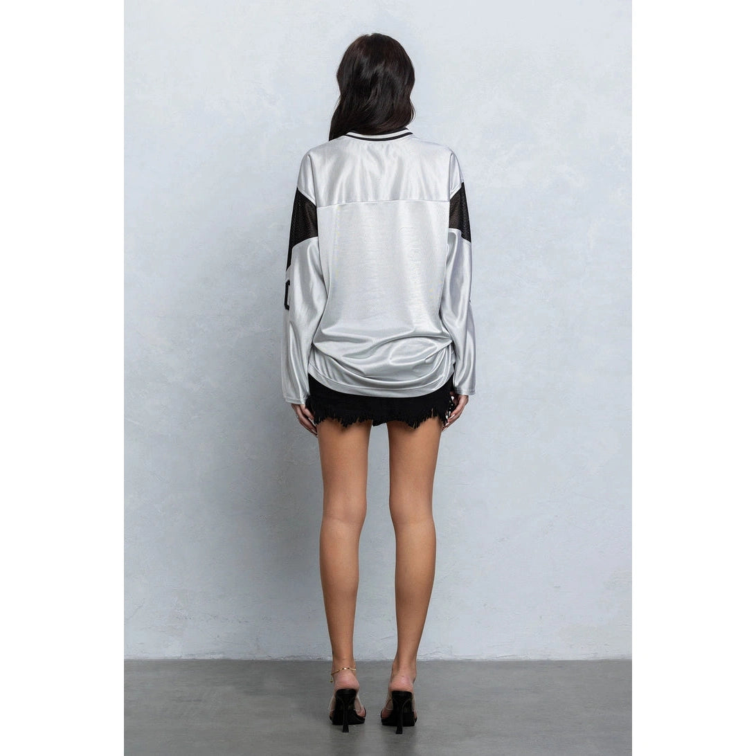 Metallic Varsity Oversized Jersey