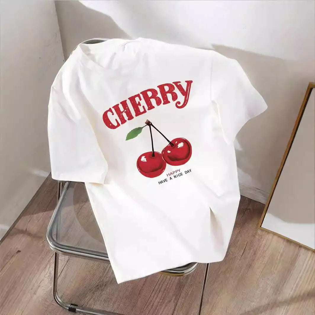 Casual Cherry Graphic T-shirt