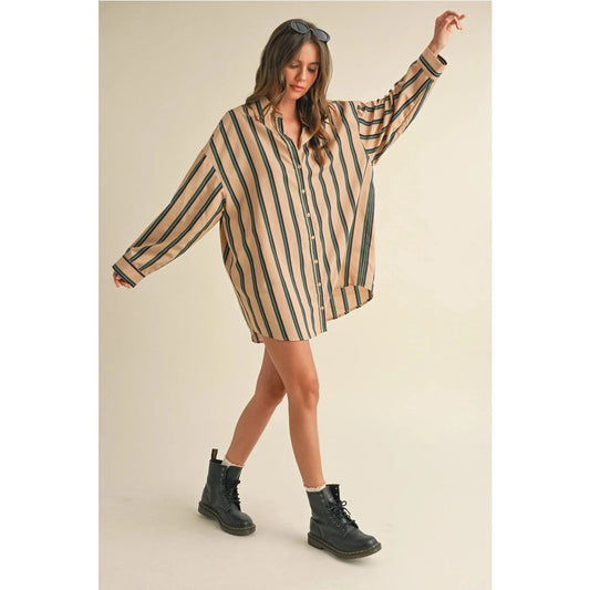 Effortless Stripe Shirt Dress