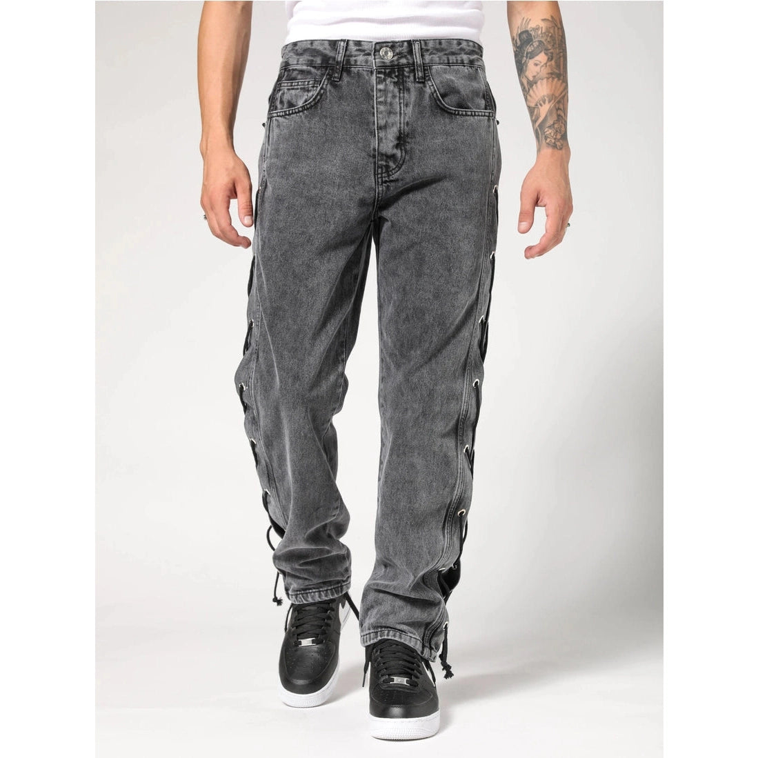 Urban Edge Lace-Up Jeans