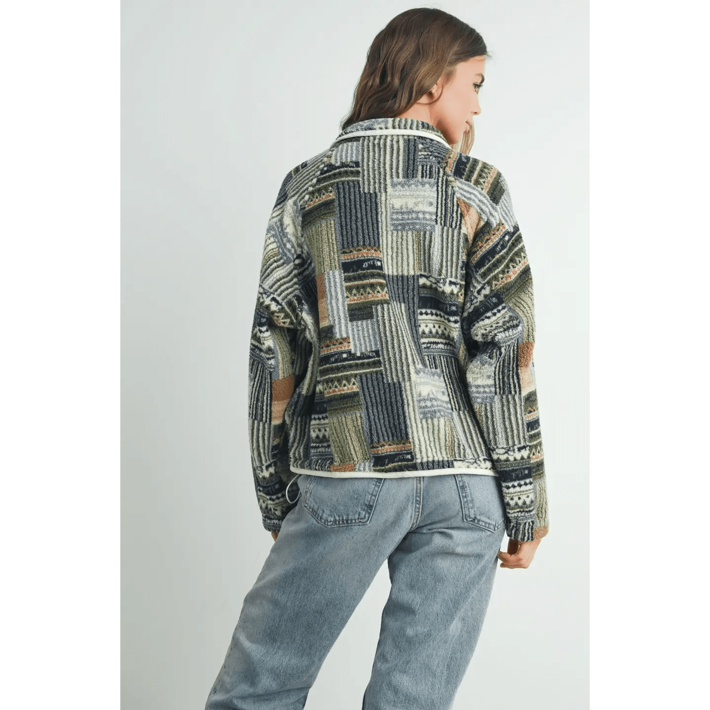 Vintage Cozy Patchwork Fleece Pullover