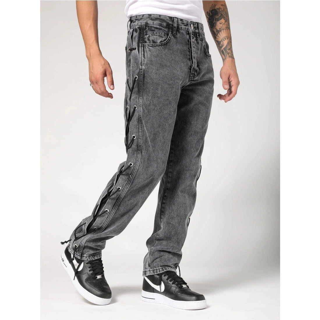 Urban Edge Lace-Up Jeans