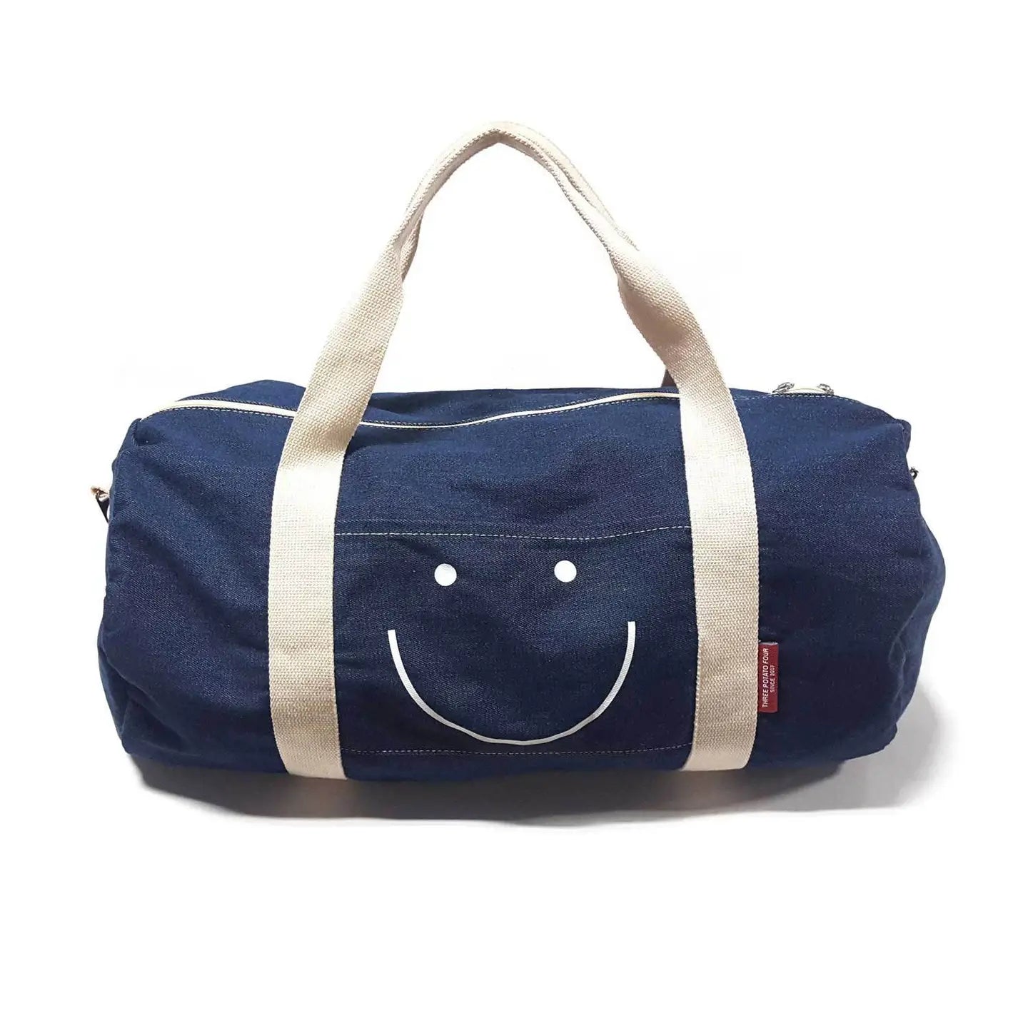 Smiley Face Navy Duffel Bag