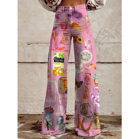 Vibrant Statement Wide-Leg Jeans Collection