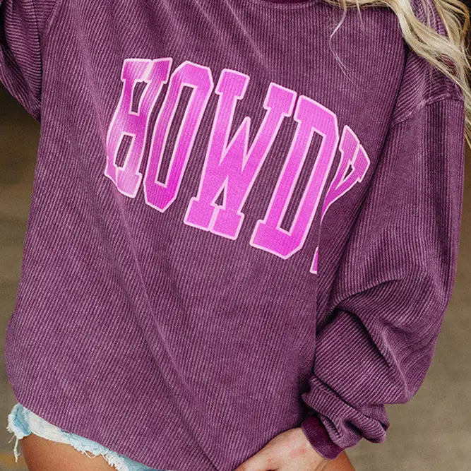 Howdy Corduroy Oversized Sweatshirt