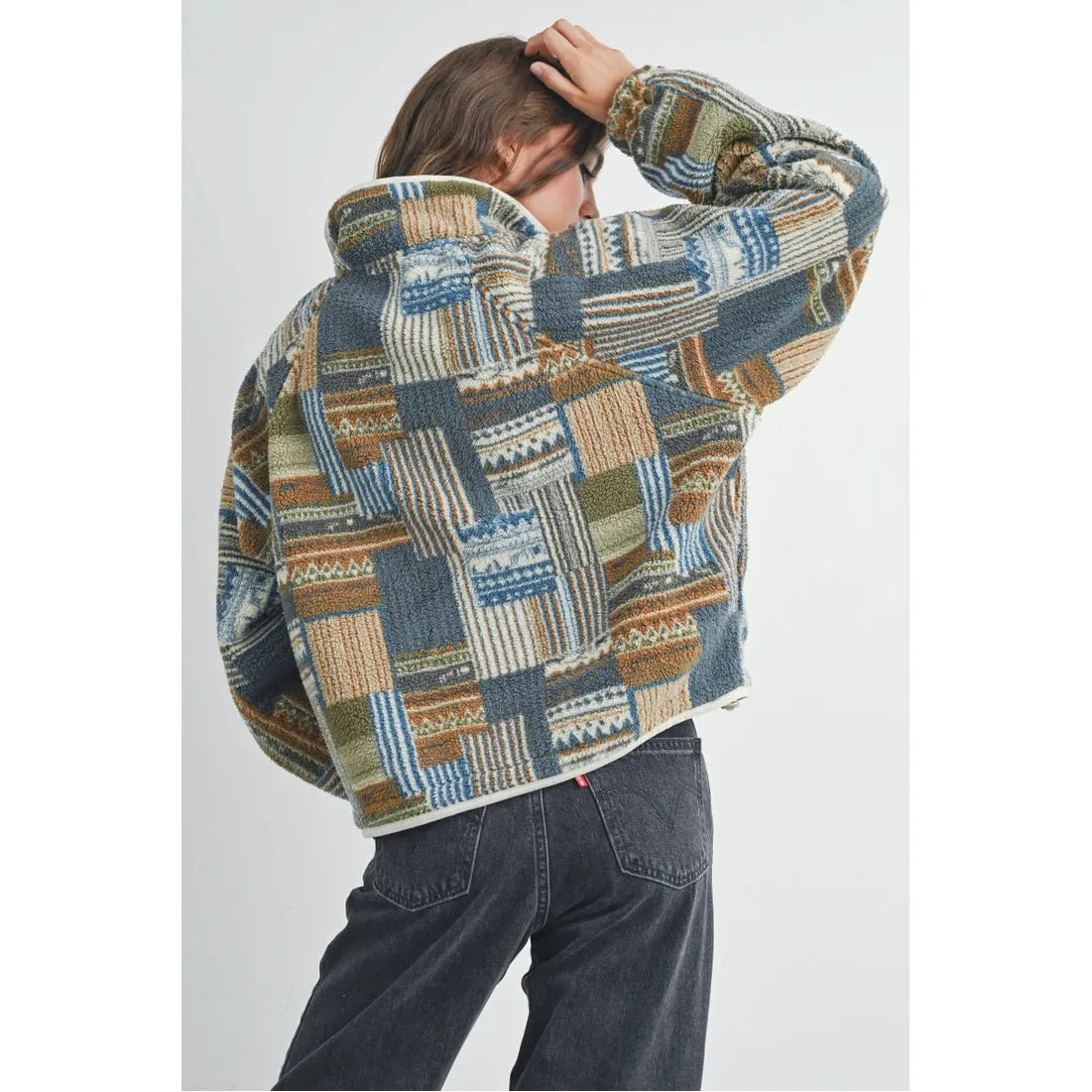 Vintage Cozy Patchwork Fleece Pullover