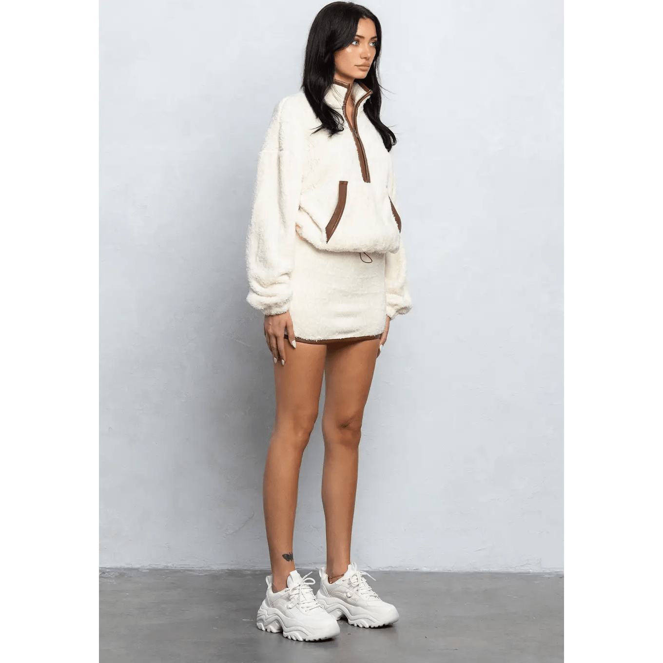 Cozy Sherpa Quarter-Zip Set