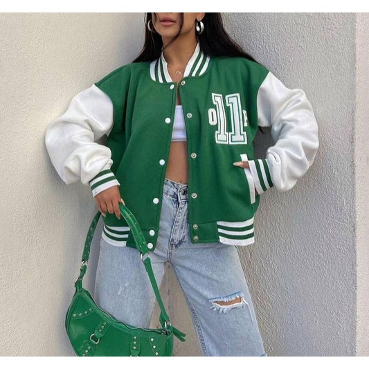 Varsity Style Oversized Letterman Jacket