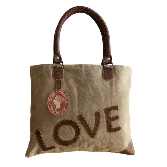 "LOVE" Suede Tote Bag