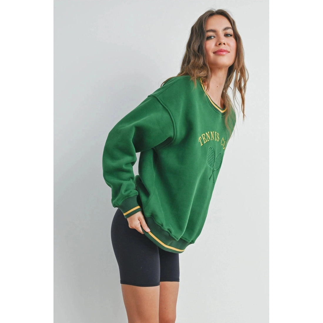 Tennis Club Embroidered Crewneck Sweatshirt